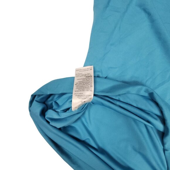 White House Black Market Sleeveless Blue Womens M Top V-Neck w/ Metal Trim - Picture 4 of 10